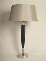 ALEXANDERS 50CM BLACK WOOD REEDED COLUMN LAMP